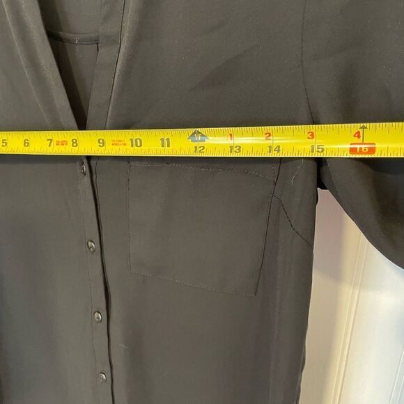 Dr2 long black three-quarter sleeves blouse size XS - Picture 4 of 5